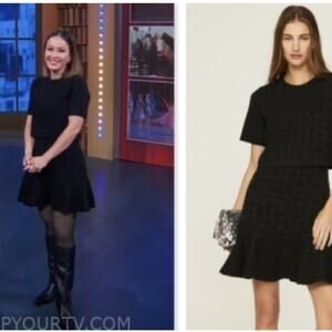 Maje‎ Ruffled Mini Dress Black Size XS Retails $475 As seen on TV